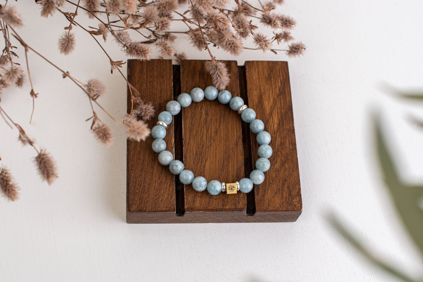 Akvamarinas apyrankė – 925 sidabras - 8mm - www.Kristalai.eu