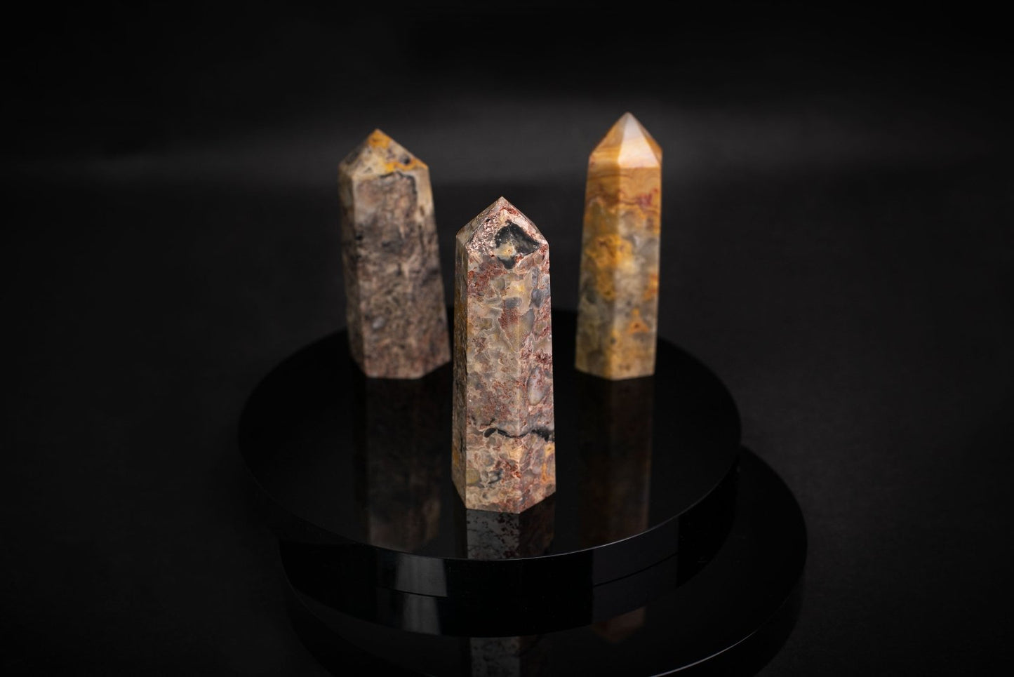 Ypatingų nėrinių agatas obeliskas ~8-9cm - www.Kristalai.eu