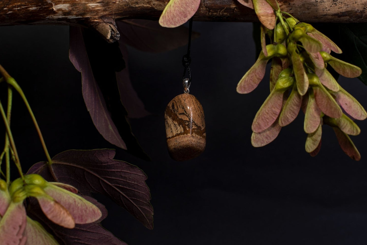 Paveikslinis jaspis pakabukas – 925 sidabras - www.Kristalai.eu