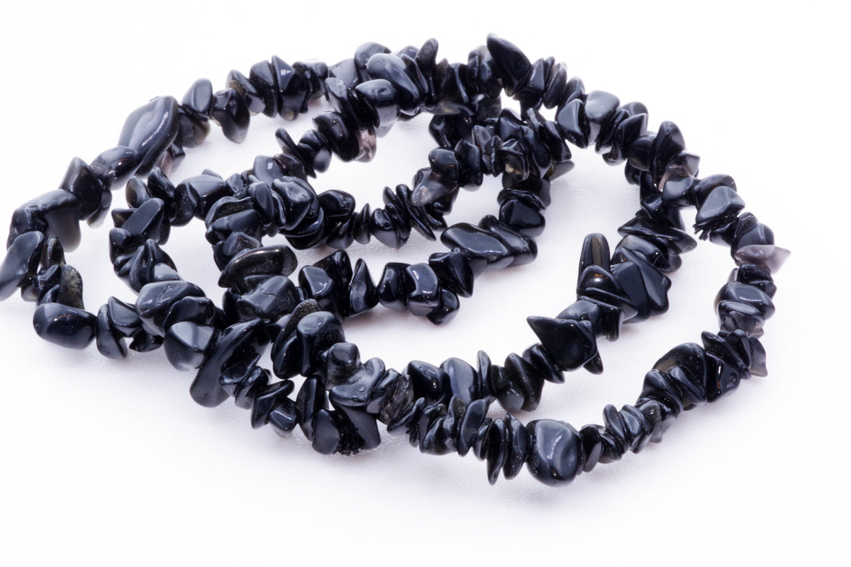 Obsidiano apyrankė – Čipsiukai - www.Kristalai.eu