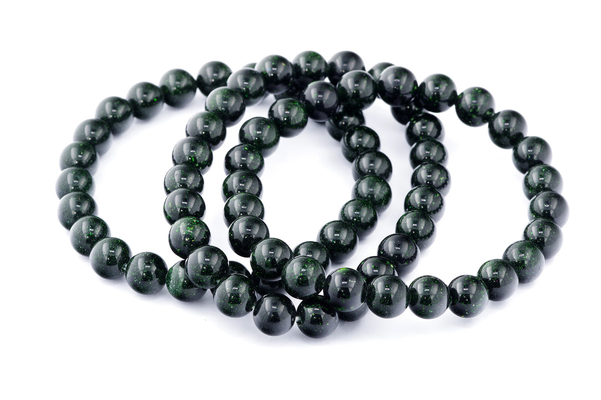 Grøn guldssten armbånd – 8mm