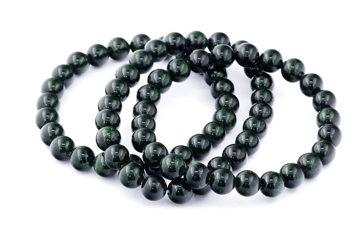 Grøn guldssten armbånd – 8mm