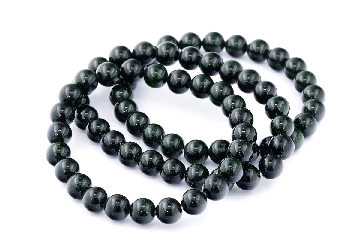 Grøn guldssten armbånd – 8mm