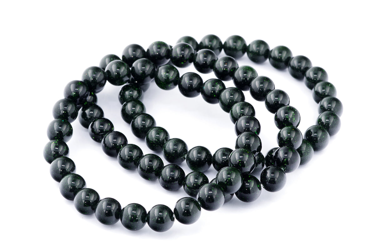 Grøn guldssten armbånd – 8mm