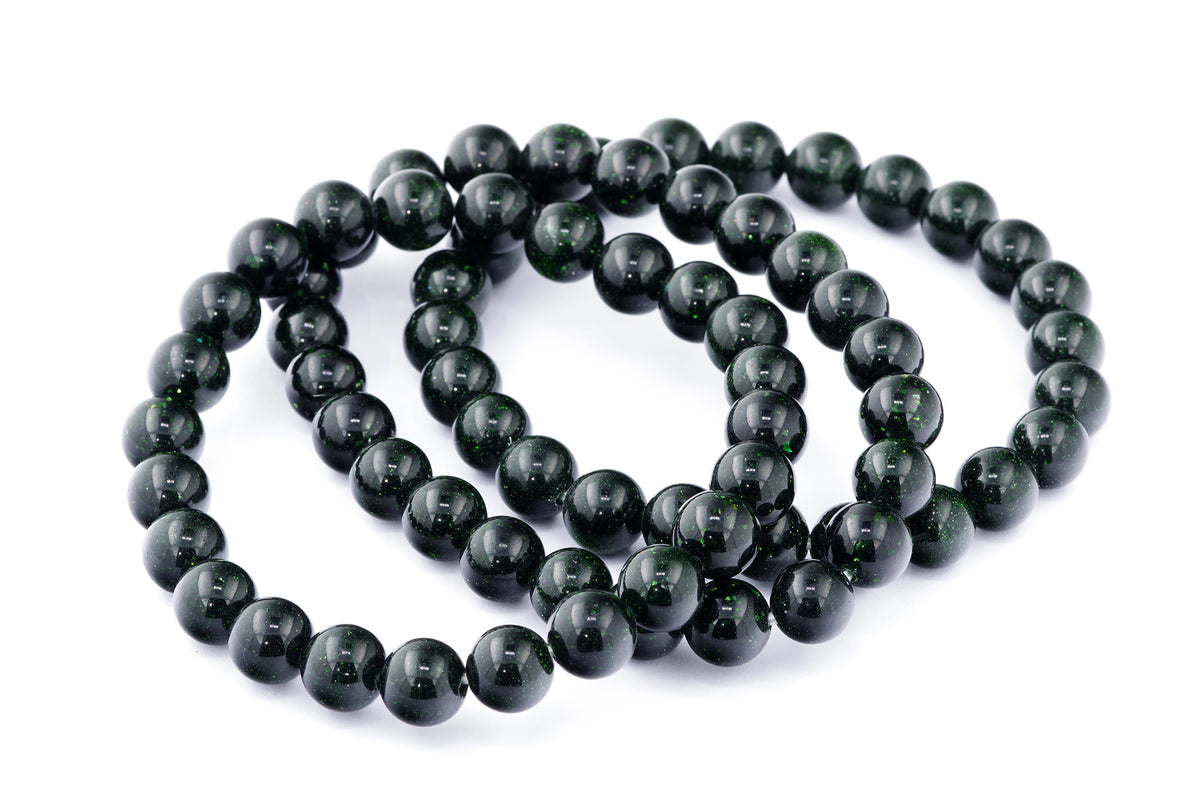 Grøn guldssten armbånd – 8mm