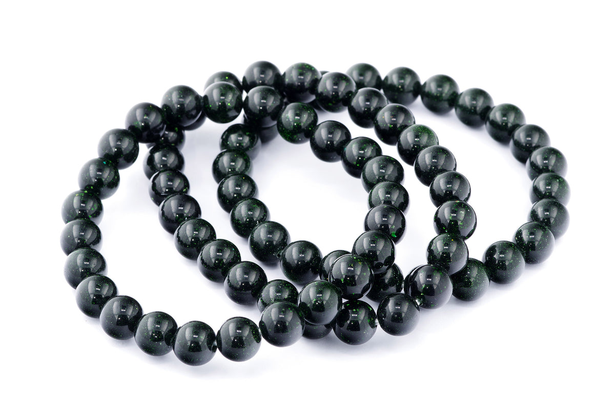 Grøn guldssten armbånd – 8mm