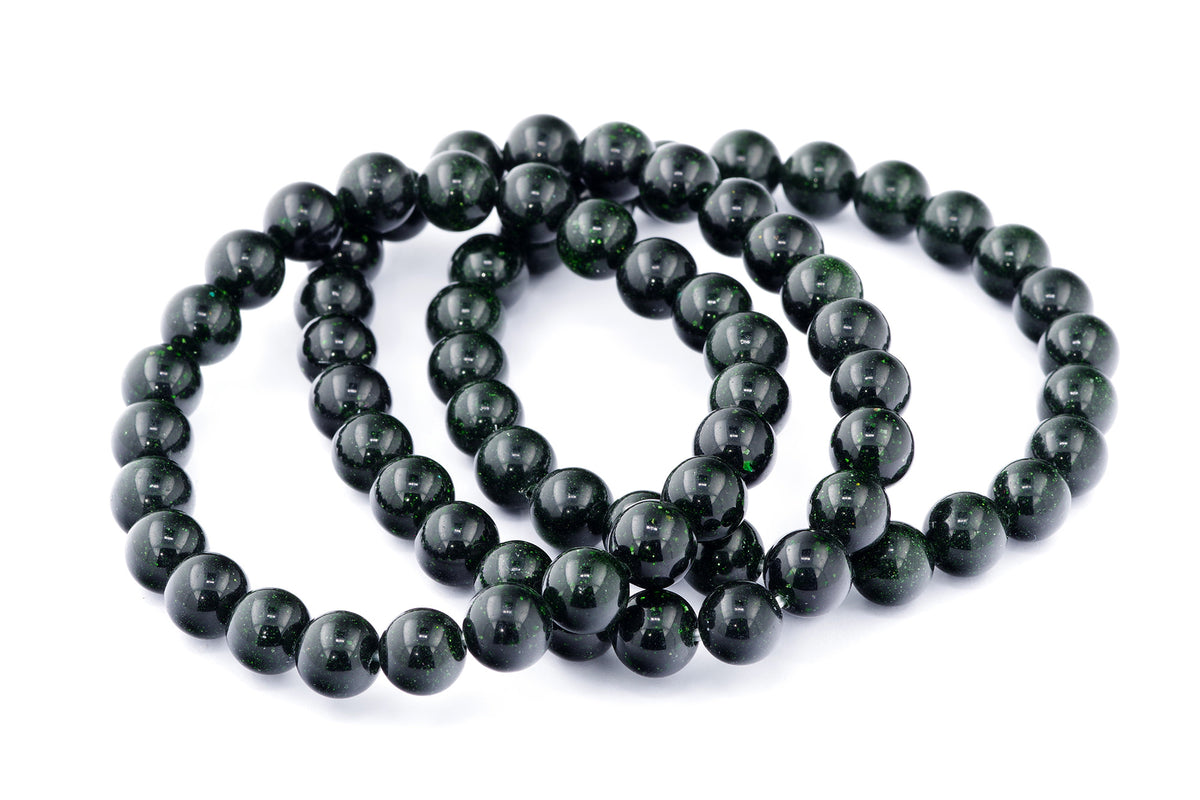 Grøn guldssten armbånd – 8mm