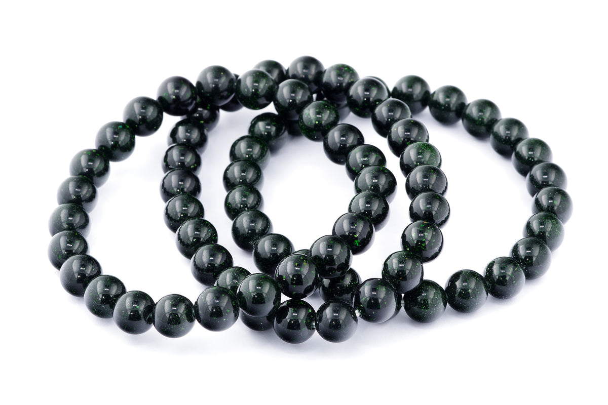 Grøn guldssten armbånd – 8mm
