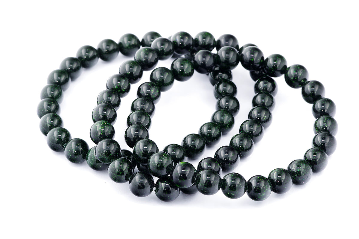 Grøn guldssten armbånd – 8mm