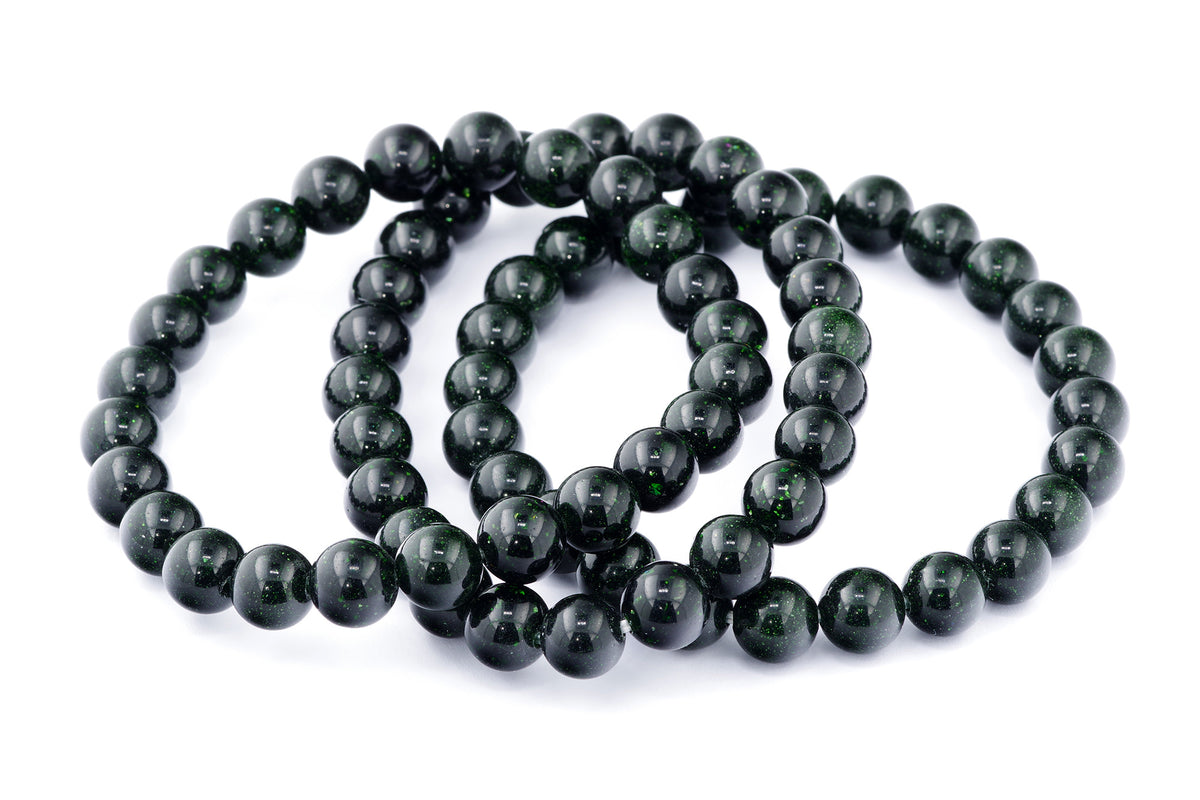 Grøn guldssten armbånd – 8mm