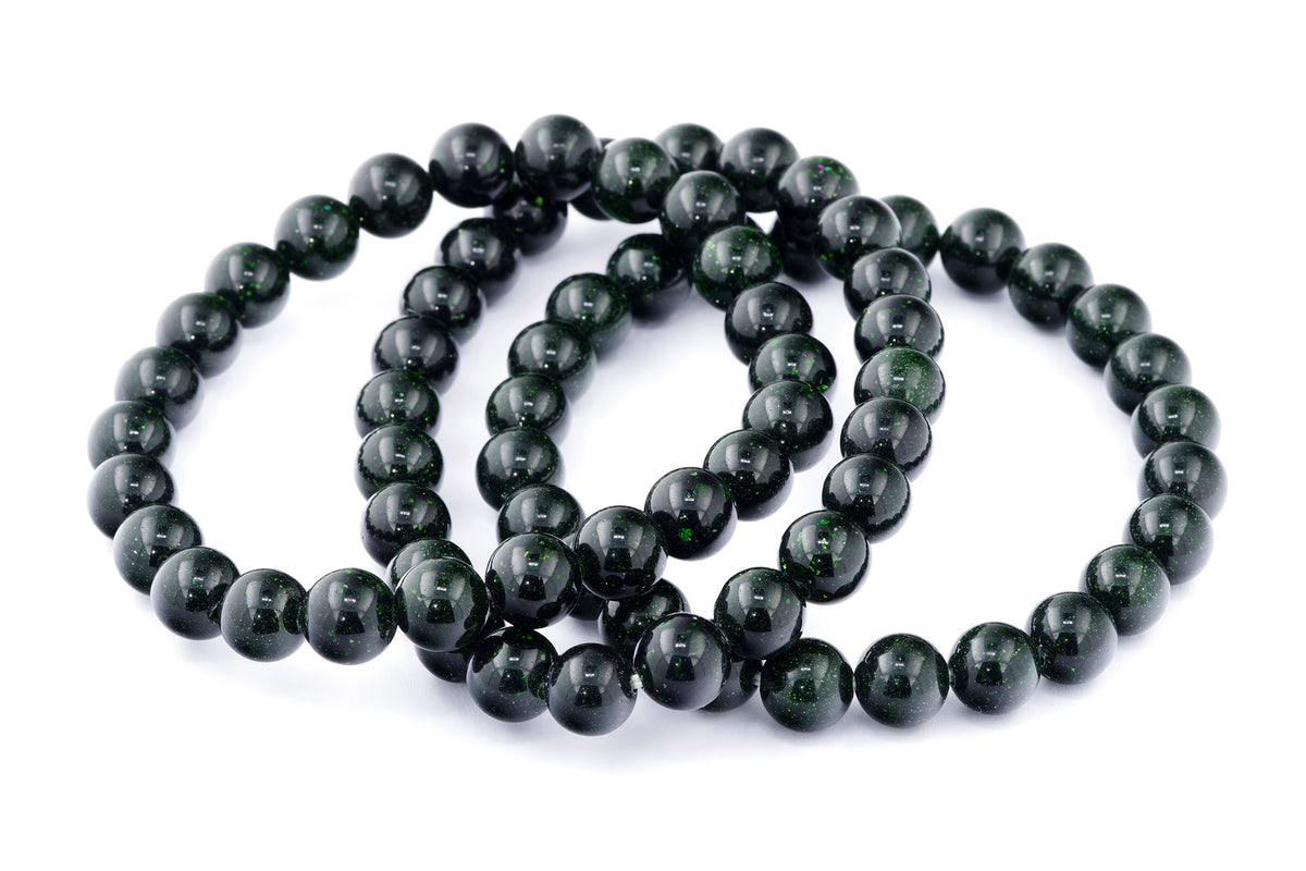 Grøn guldssten armbånd – 8mm