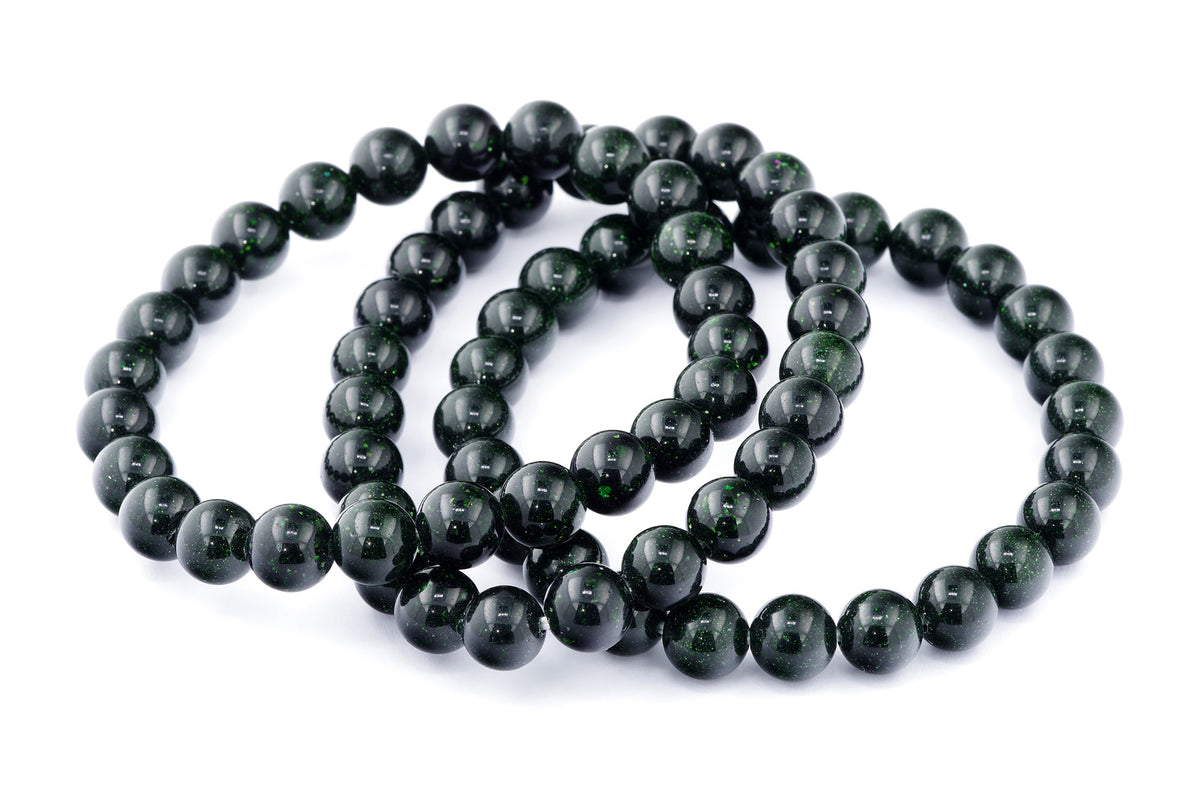 Grøn guldssten armbånd – 8mm