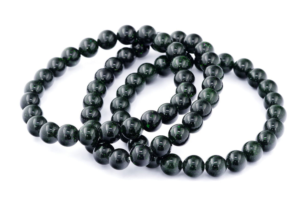 Grøn guldssten armbånd – 8mm