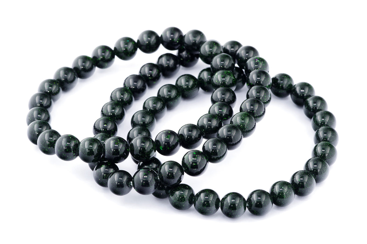 Grøn guldssten armbånd – 8mm