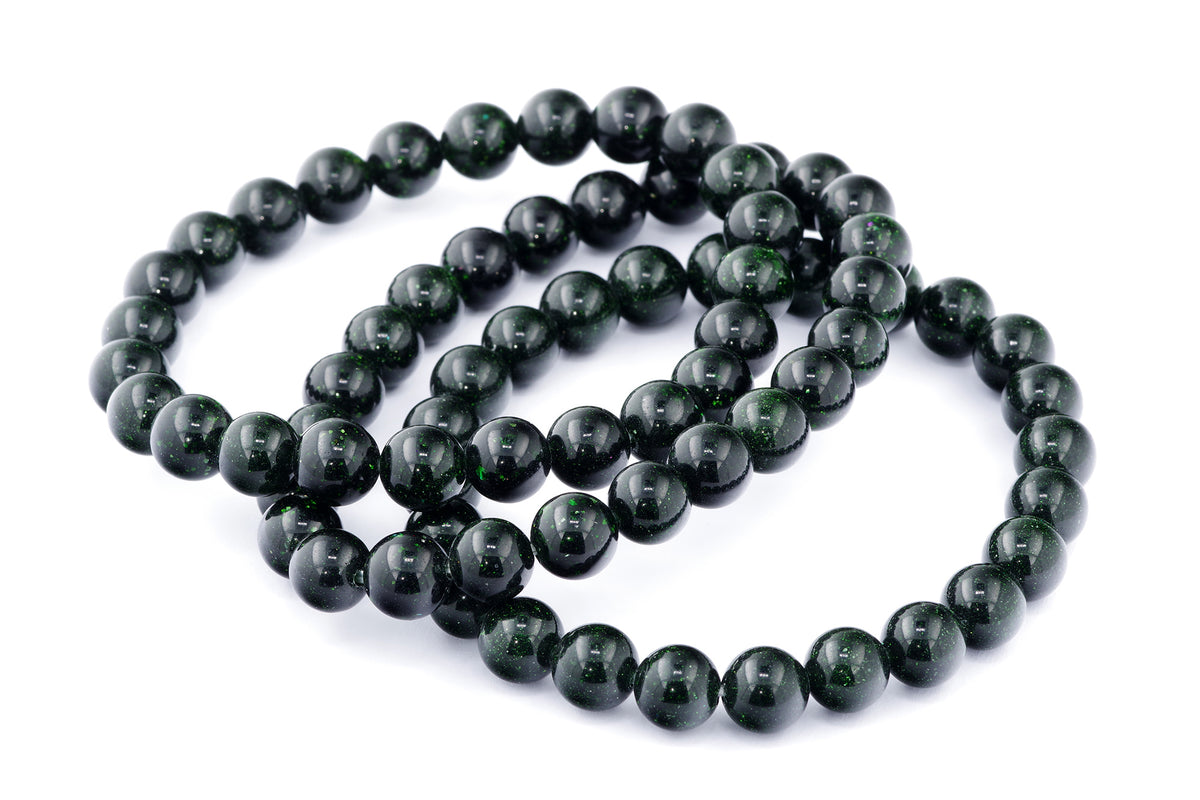 Grøn guldssten armbånd – 8mm