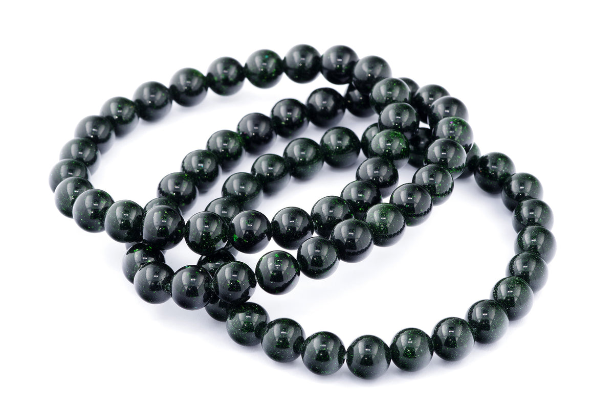 Grøn guldssten armbånd – 8mm