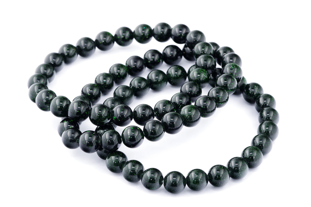 Grøn guldssten armbånd – 8mm