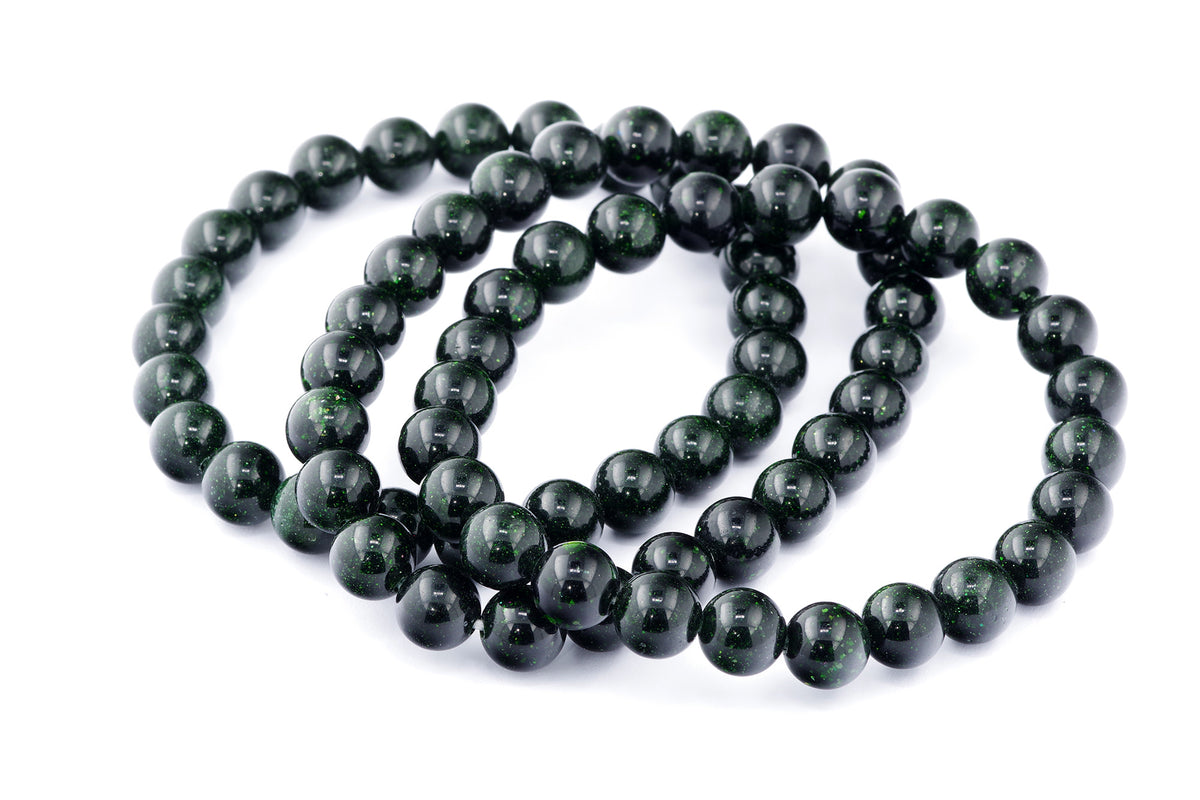 Grøn guldssten armbånd – 8mm