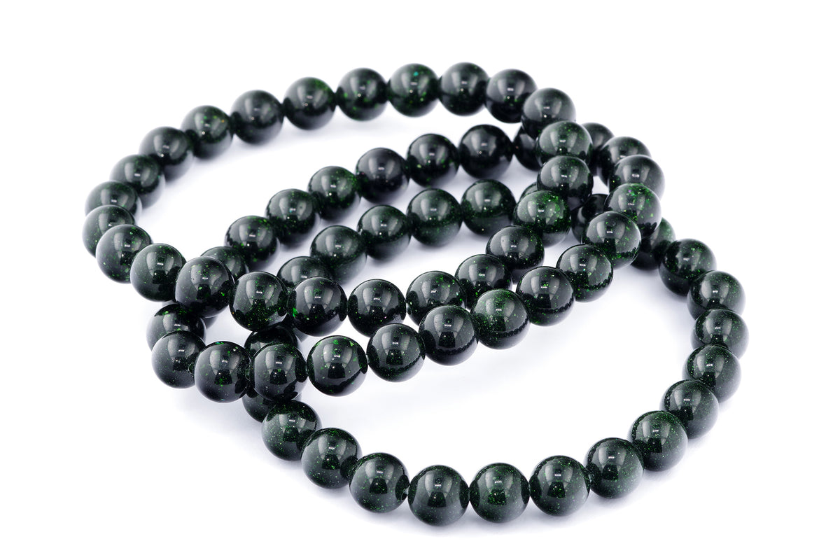 Grøn guldssten armbånd – 8mm