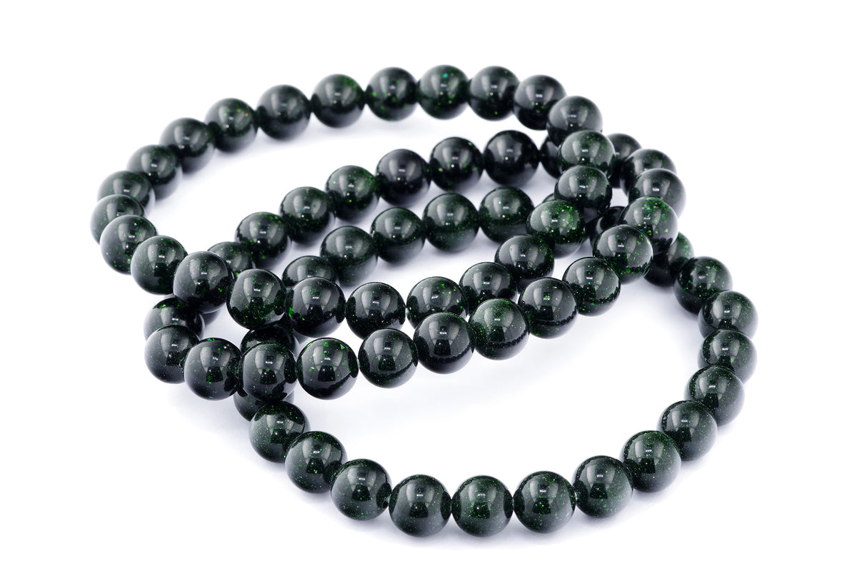 Grøn guldssten armbånd – 8mm