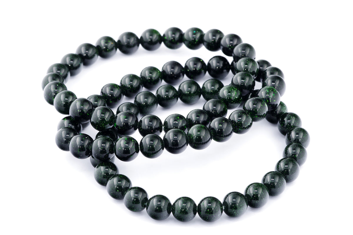 Grøn guldssten armbånd – 8mm