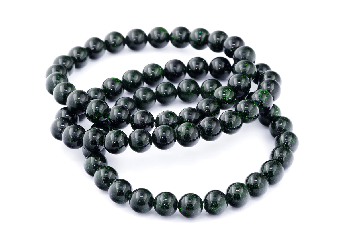 Grøn guldssten armbånd – 8mm