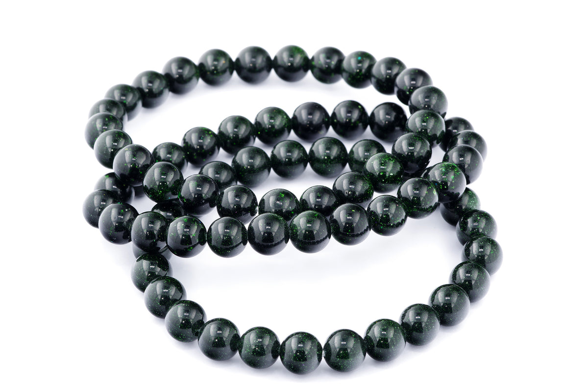 Grøn guldssten armbånd – 8mm