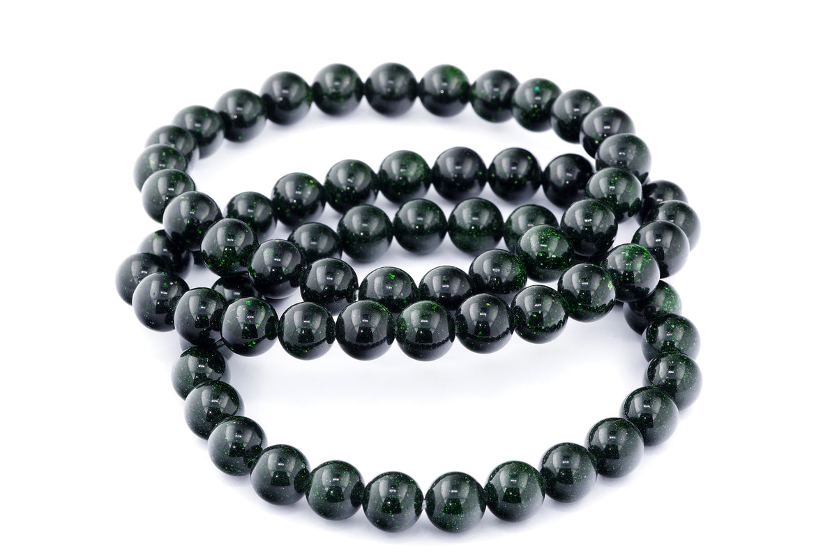 Grøn guldssten armbånd – 8mm