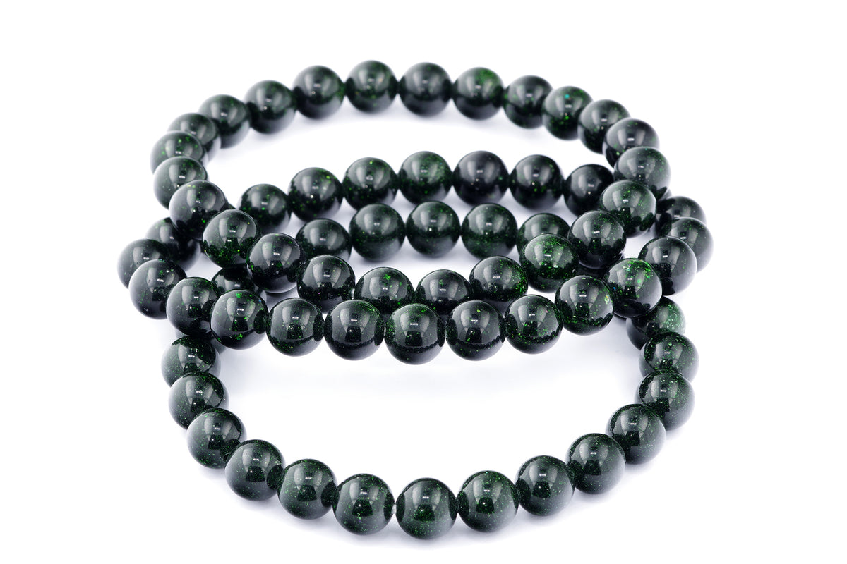 Grøn guldssten armbånd – 8mm
