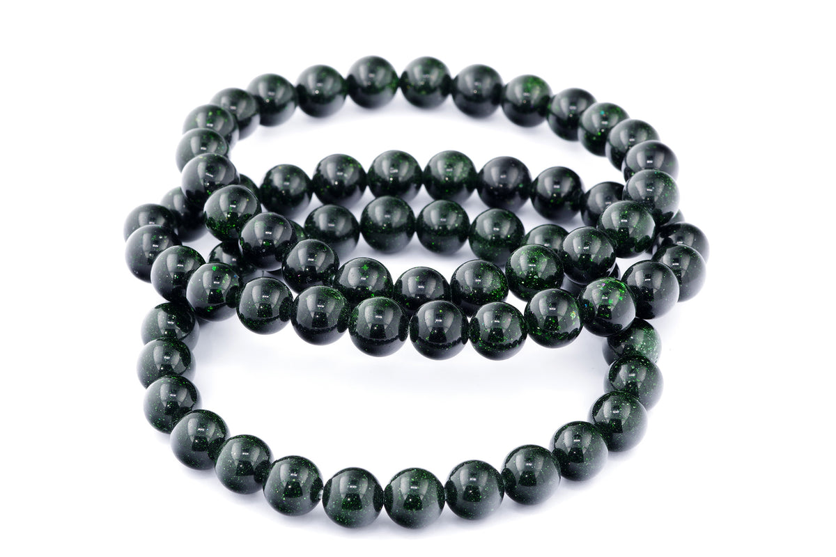 Grøn guldssten armbånd – 8mm