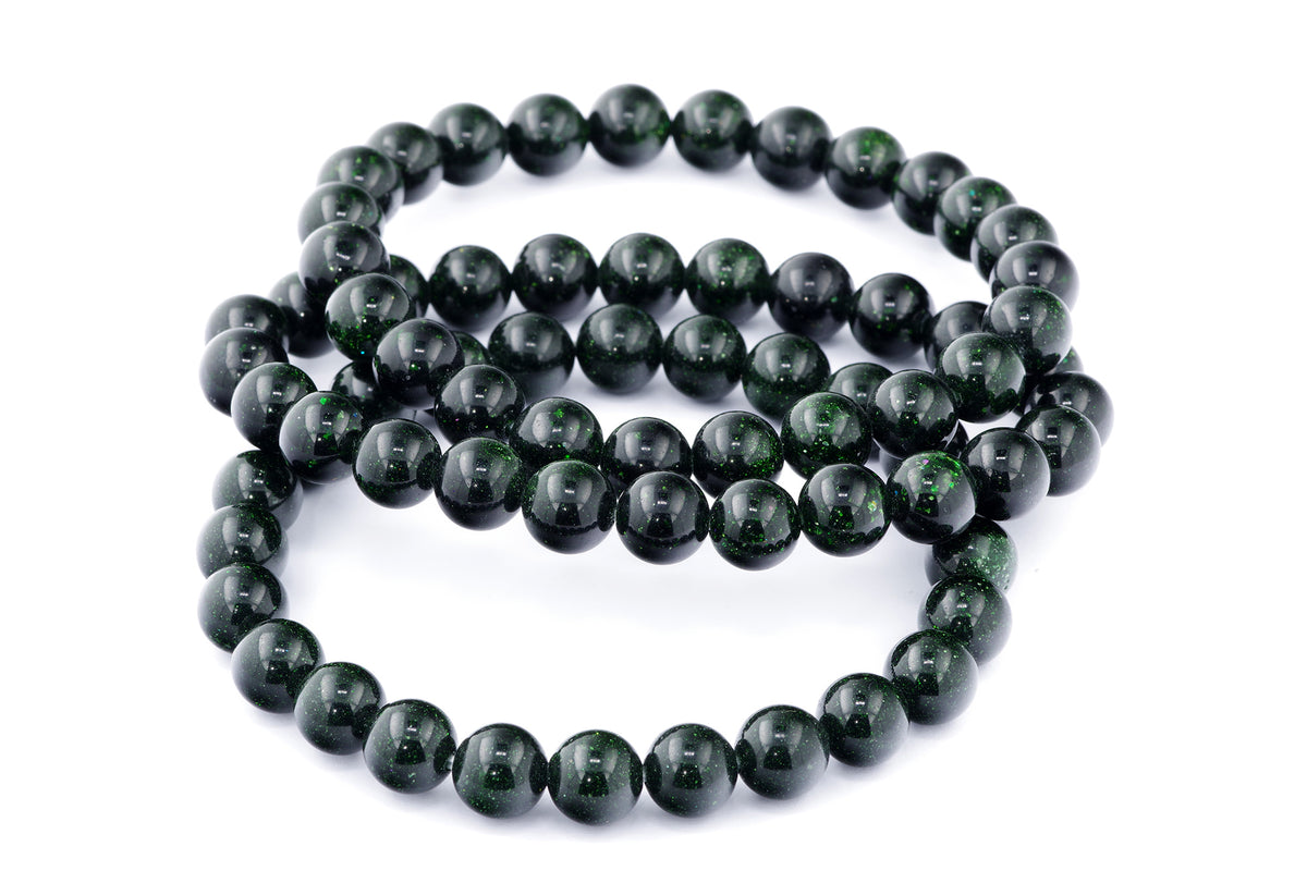 Grøn guldssten armbånd – 8mm