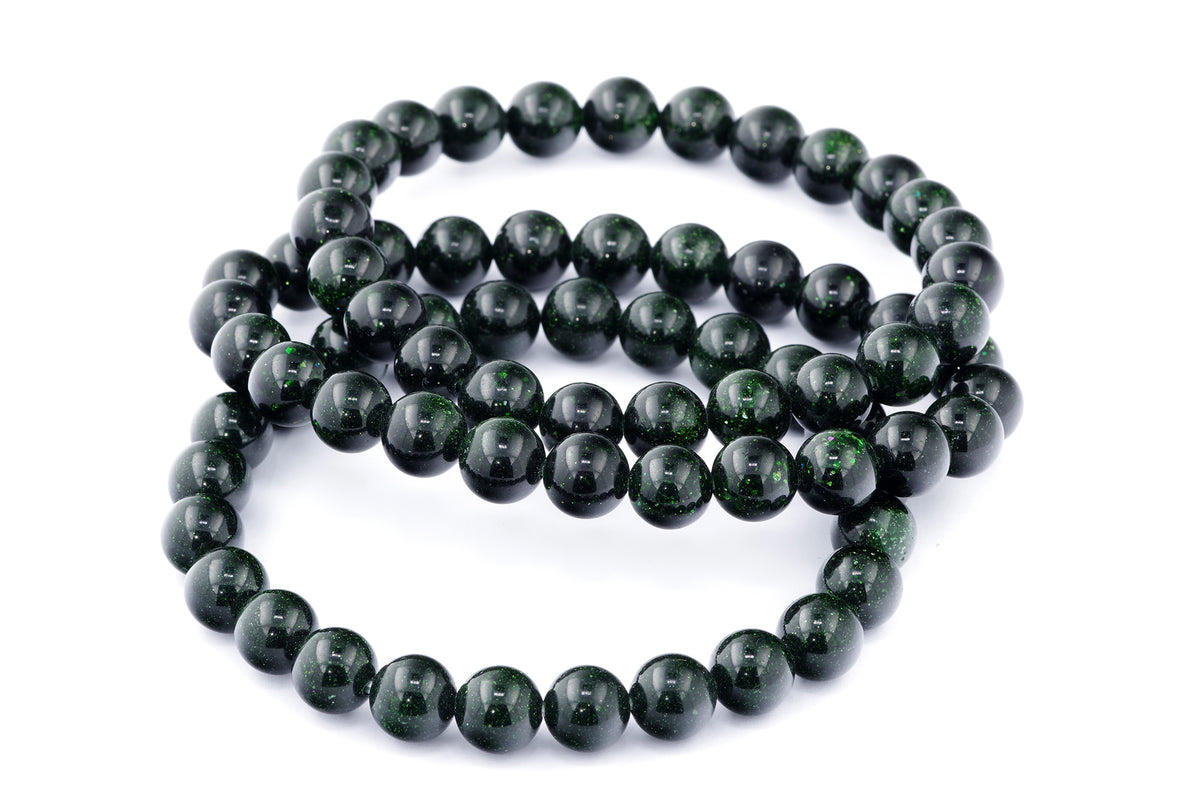Grøn guldssten armbånd – 8mm