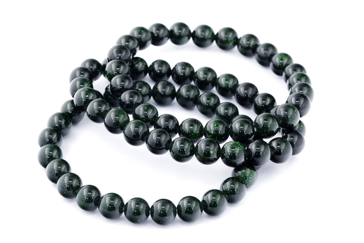 Grøn guldssten armbånd – 8mm