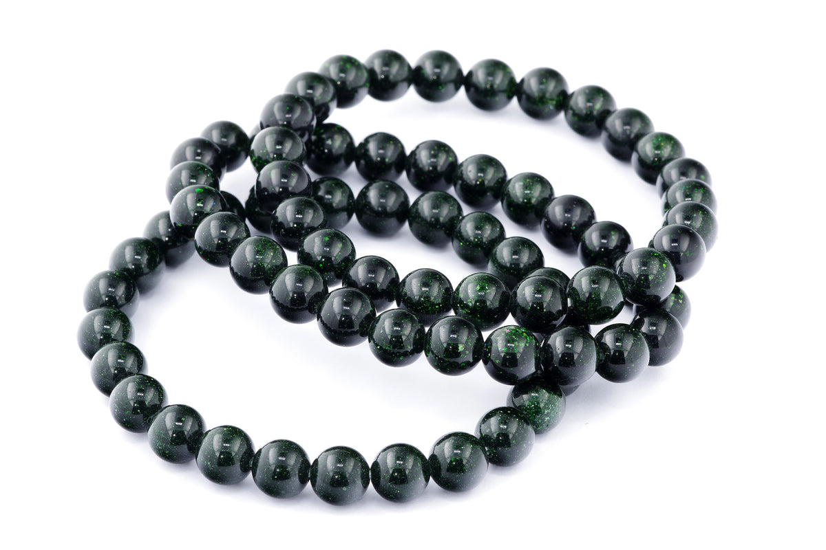 Grøn guldssten armbånd – 8mm
