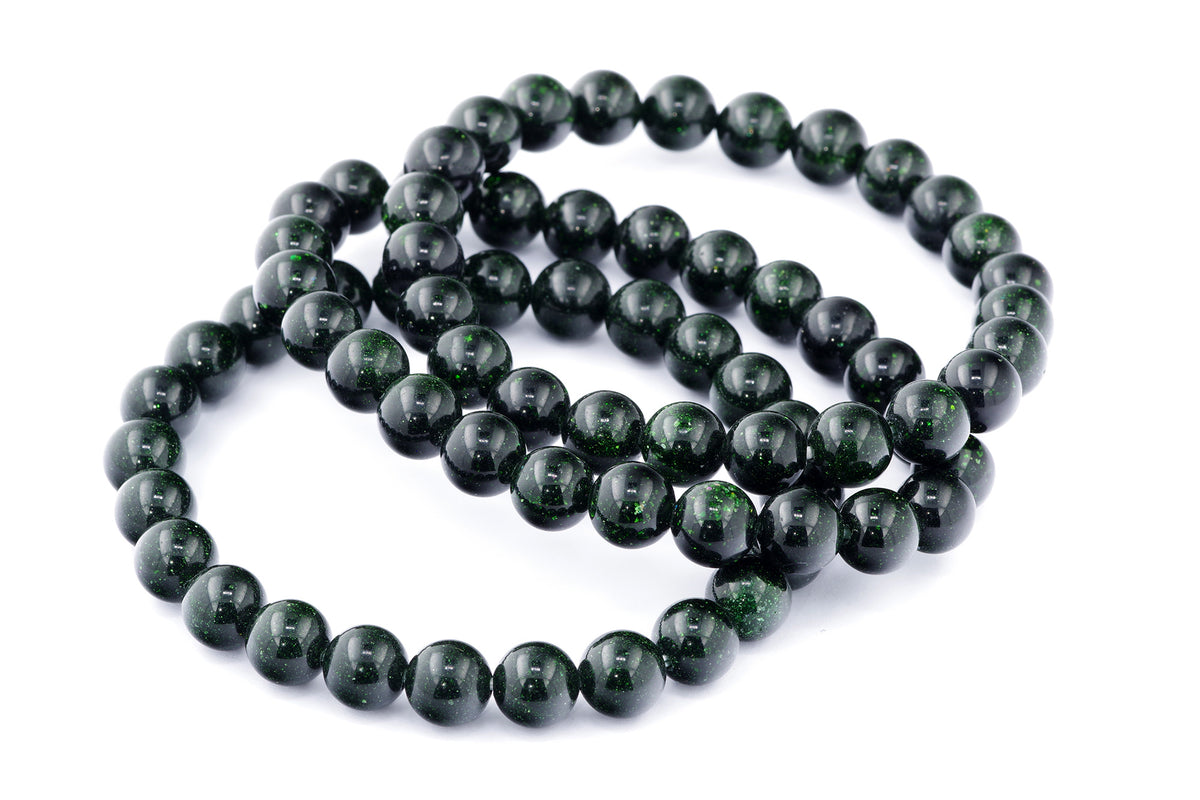 Grøn guldssten armbånd – 8mm