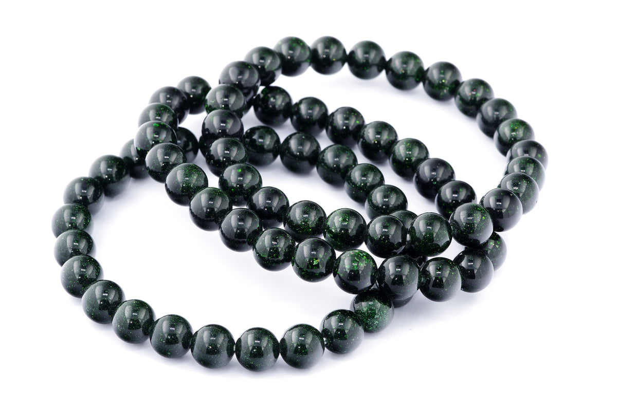 Grøn guldssten armbånd – 8mm