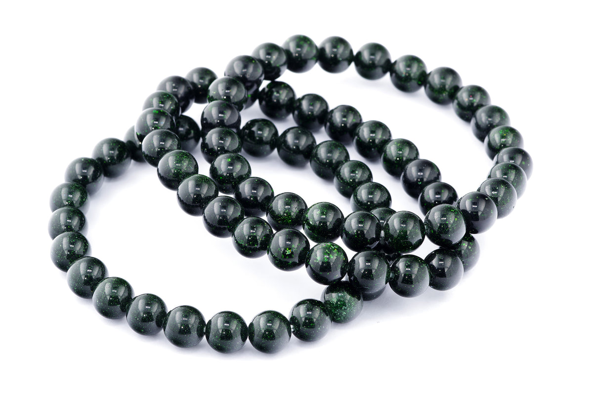 Grøn guldssten armbånd – 8mm