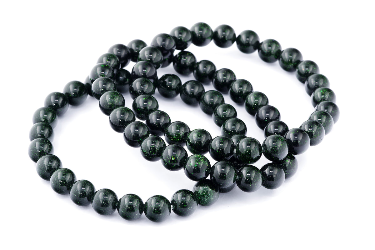 Grøn guldssten armbånd – 8mm