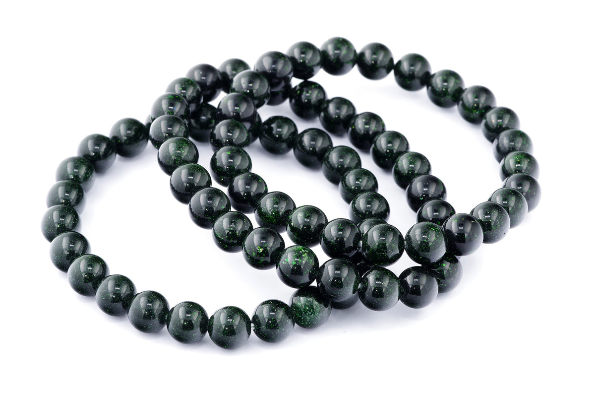 Grøn guldssten armbånd – 8mm
