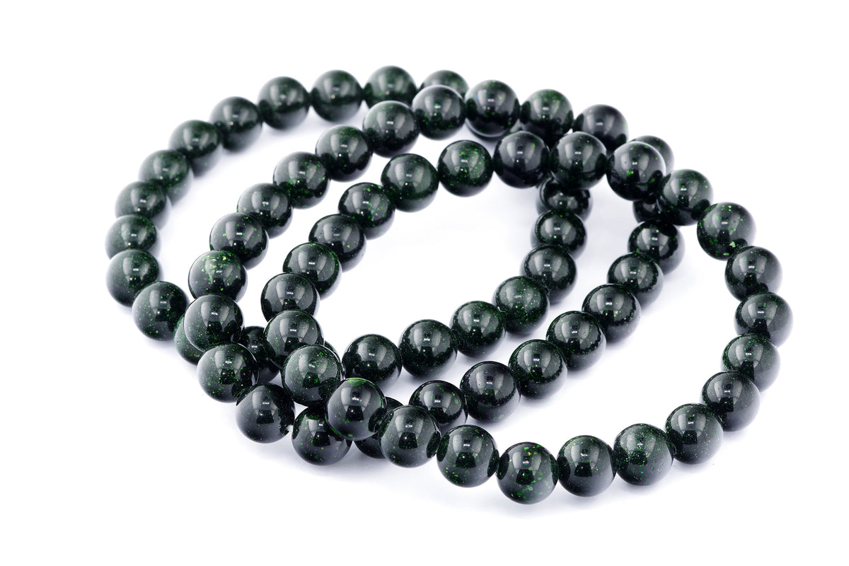 Grøn guldssten armbånd – 8mm