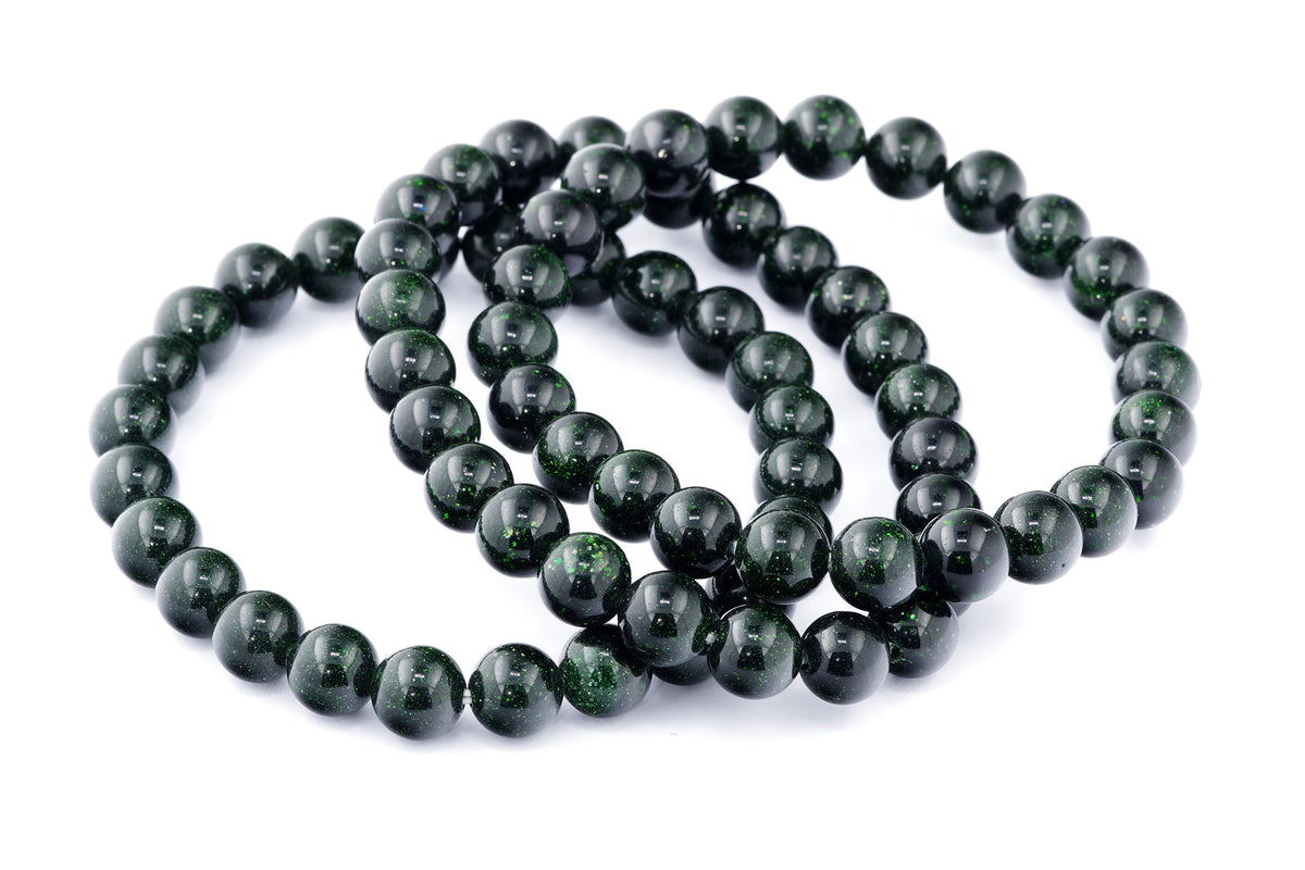 Grøn guldssten armbånd – 8mm