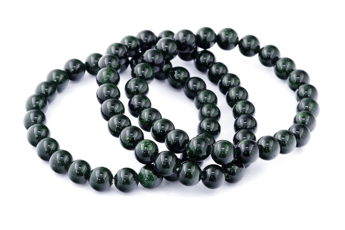 Grøn guldssten armbånd – 8mm