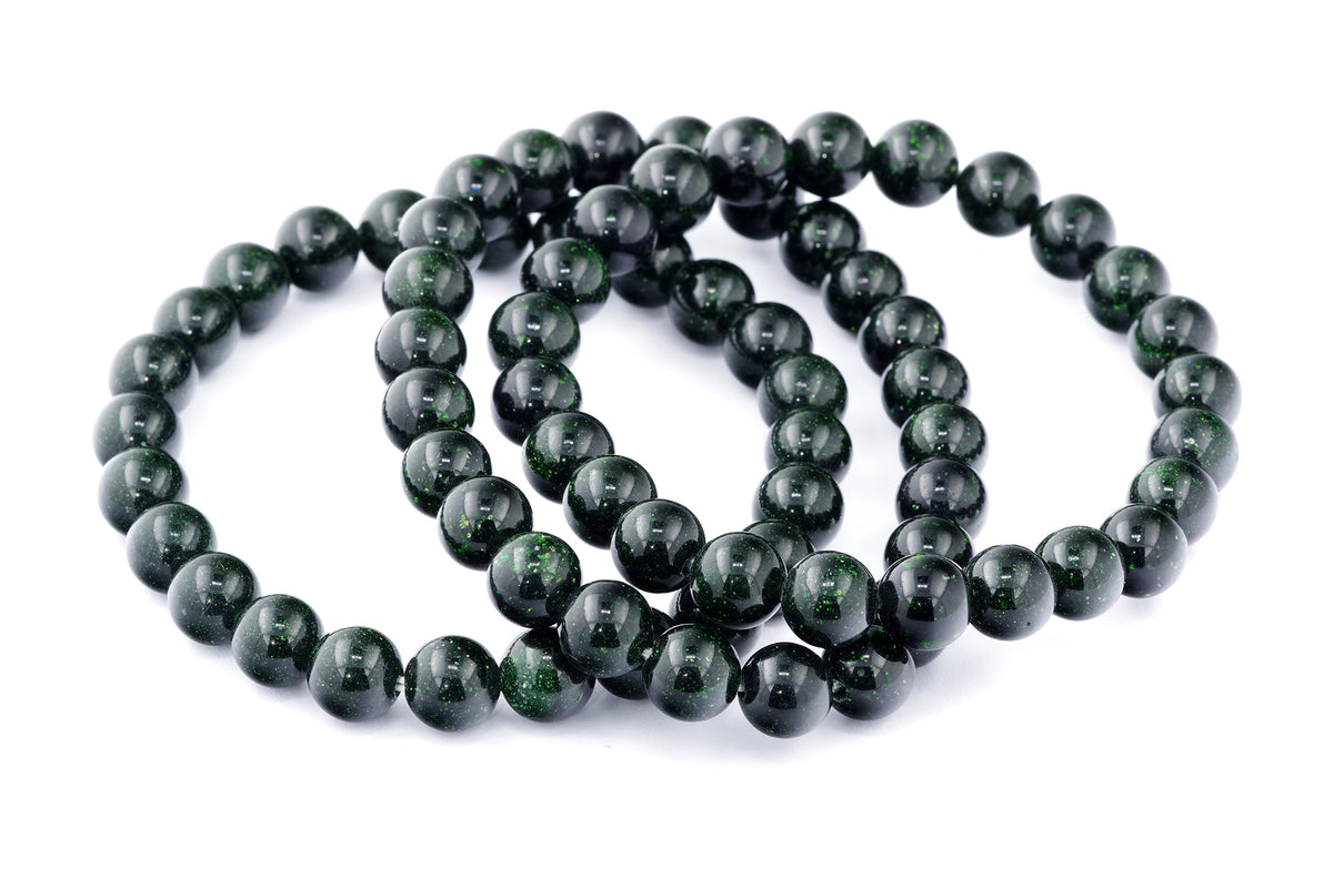 Grøn guldssten armbånd – 8mm
