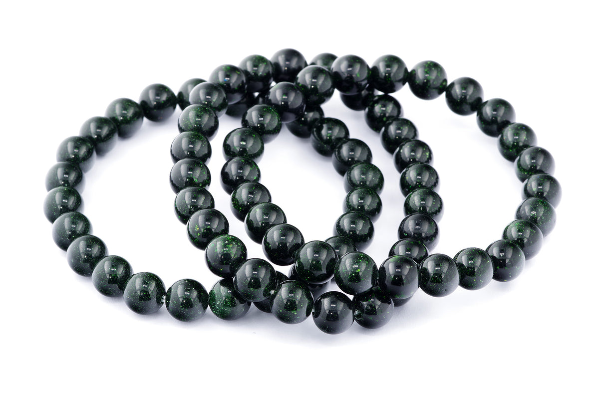 Grøn guldssten armbånd – 8mm