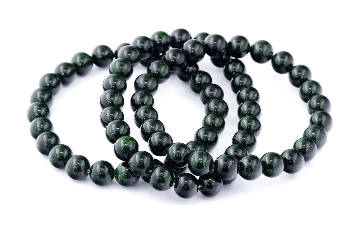 Grøn guldssten armbånd – 8mm