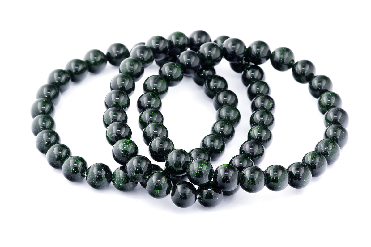 Grøn guldssten armbånd – 8mm