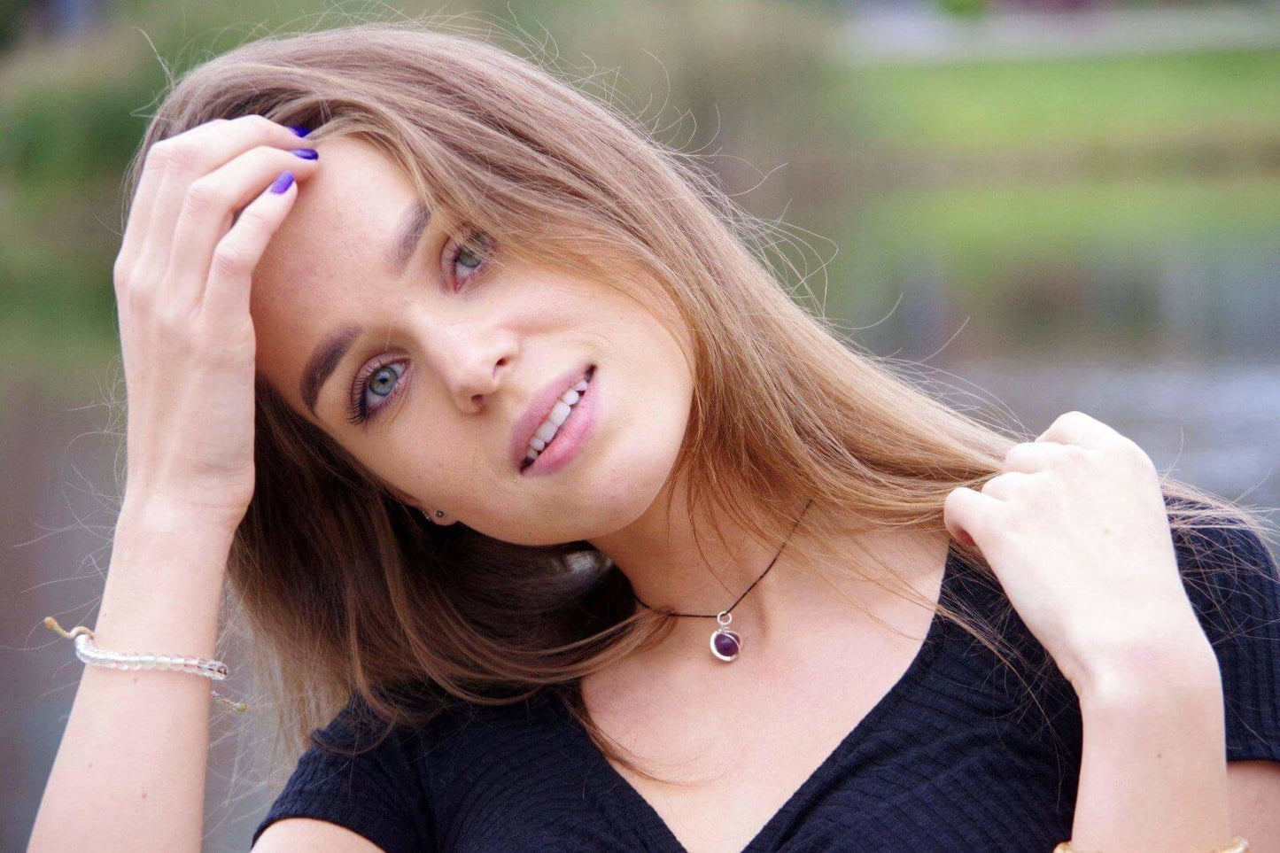 Ametistas pakabukas sfera – 10mm - www.Kristalai.eu