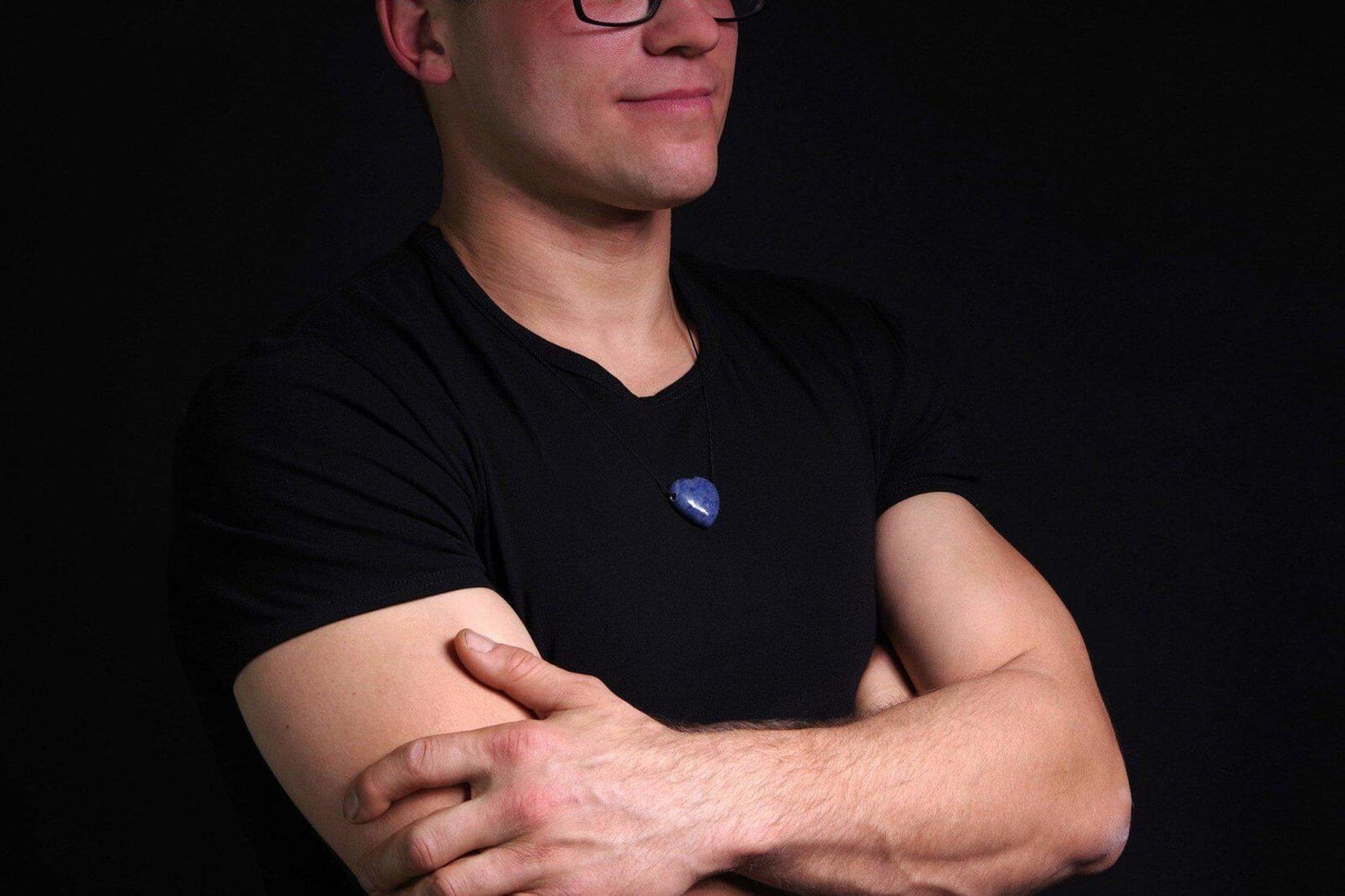 Mėlynas kvarcas pakabukas – Širdutė - www.Kristalai.eu