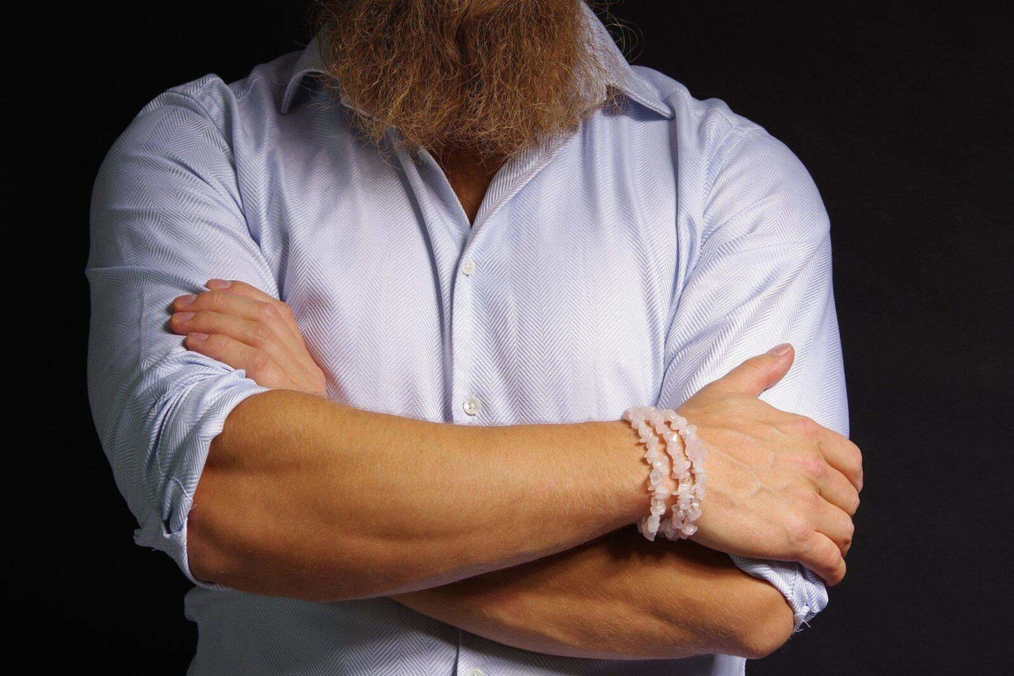 Rožinis kvarcas apyrankė – Čipsiukai - www.Kristalai.eu