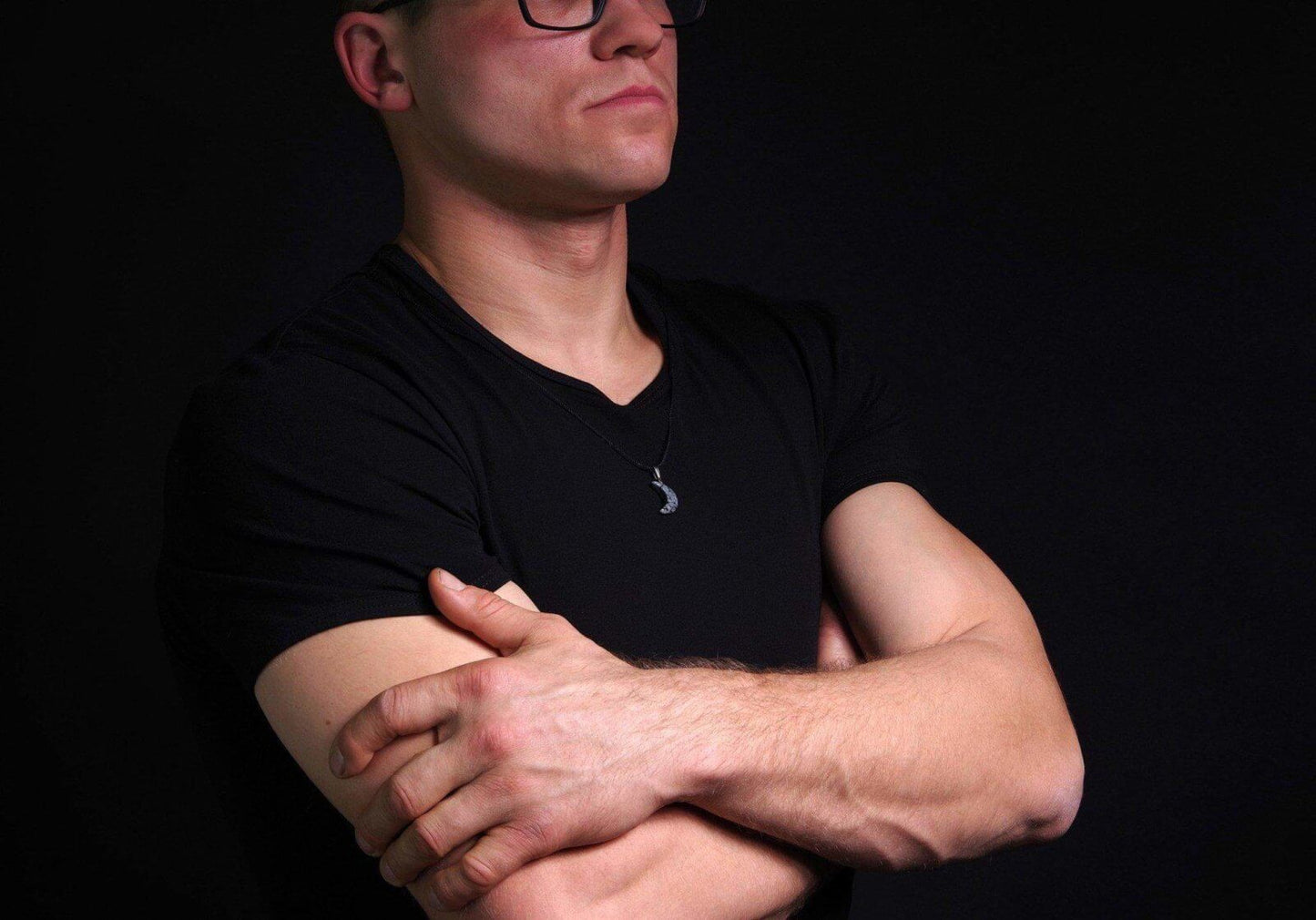 Snieginis obsidianas pakabukas – Mėnulis - www.Kristalai.eu